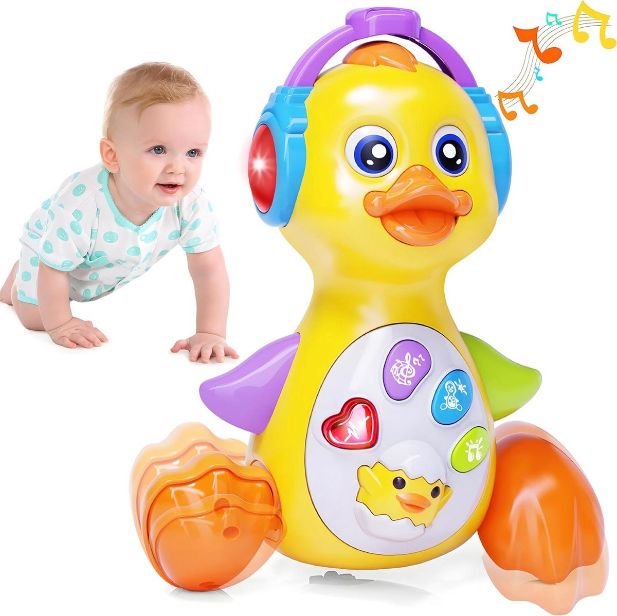 Provento - Babyspeelgoed voor 1-3 jaar | Speelgoed vanaf 6-10 maanden met licht en geluid | Geschikt voor jongens en meisjes | Cadeau voor kinderen | Krabspeelgoed voor kruiptijd